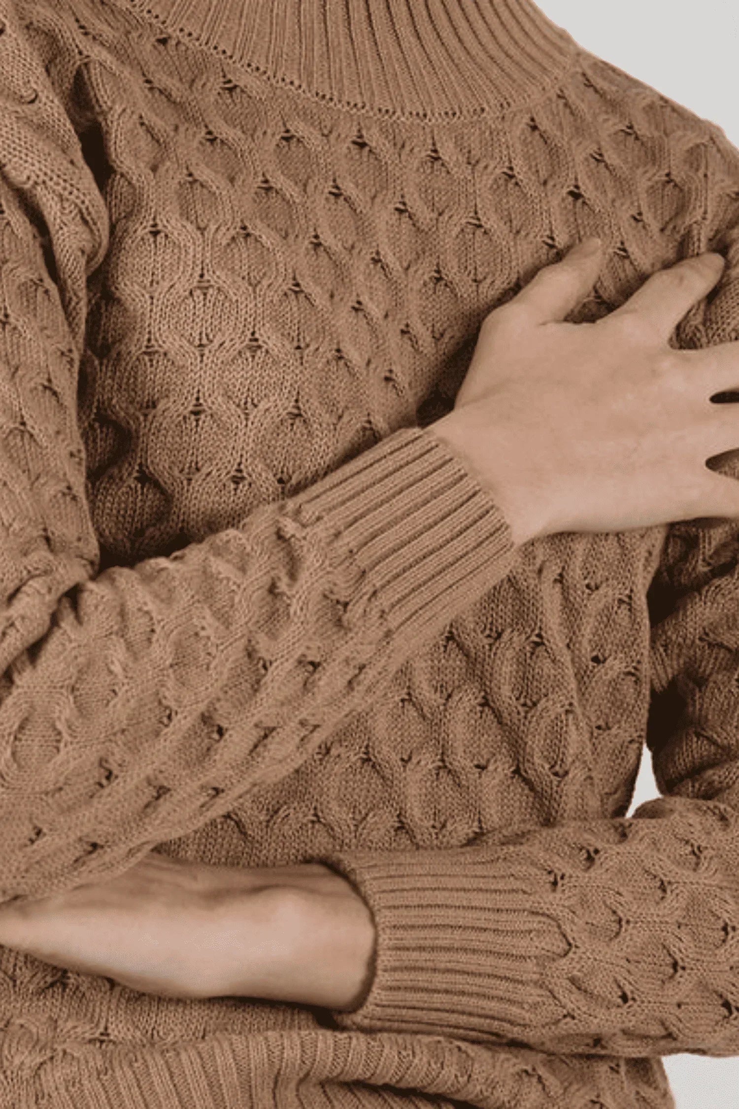 Suéter Nobsa Aran en algodón – Cuello ancho